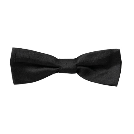 Black Silk Adjustable Neck Men Bow Tie