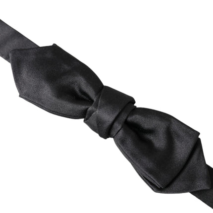 Black Satin Silk Adjustable Neck Men Bow Tie