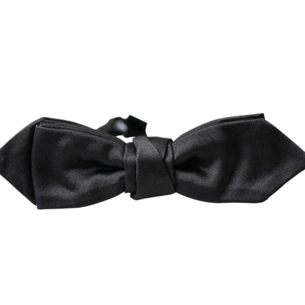 Black Satin Silk Adjustable Neck Men Bow Tie