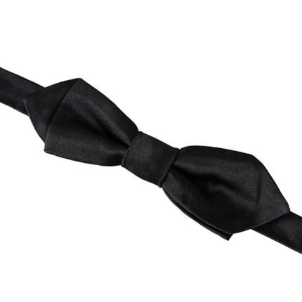 Black Silk Adjustable Neck Men Bow Tie