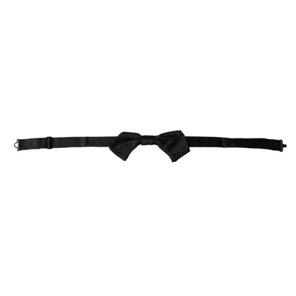 Black Satin Silk Adjustable Neck Men Bow Tie