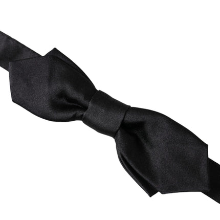 Black Satin Silk Adjustable Neck Men Bow Tie