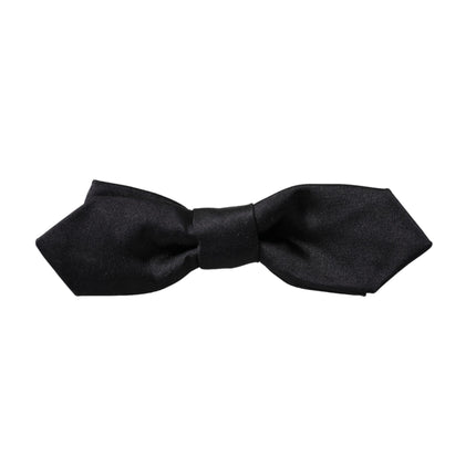 Black Satin Silk Adjustable Neck Men Bow Tie