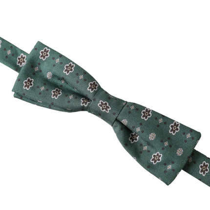 Mint Green Floral Adjustable Neck Men Bow Tie