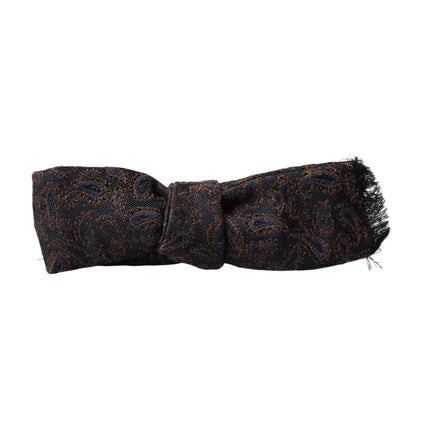 Brown Fantasy Silk Wool Adjustable Neck Men Bow Tie