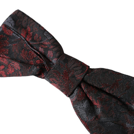 Red Black Floral Adjustable Neck Men Bow Tie