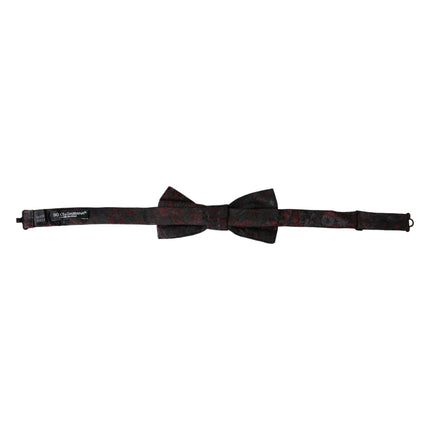 Red Black Floral Adjustable Neck Men Bow Tie