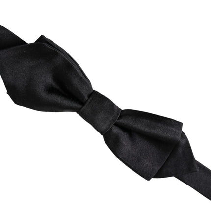 Black Silk Adjustable Neck Men Bow Tie