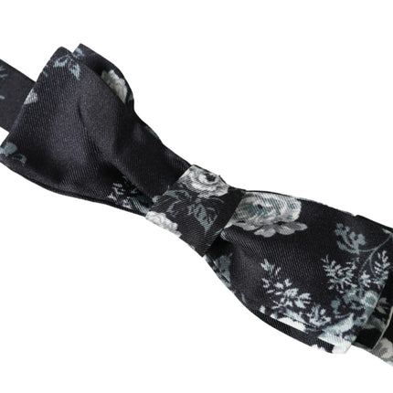 Black Floral Fantasy Adjustable Neck Men Bow Tie