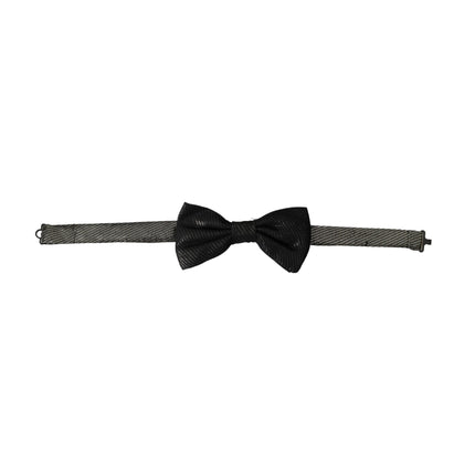 Black Fantasy Silk Adjustable Neck Men Bow Tie