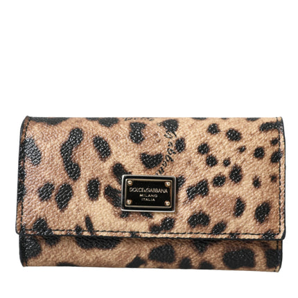 Brown Leopard PVC Pouch Key Holder Case Keyring