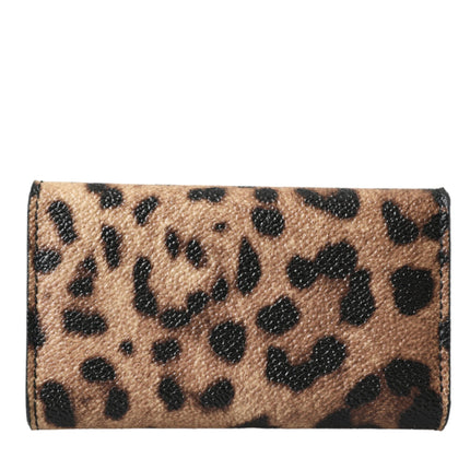 Brown Leopard PVC Pouch Key Holder Case Keyring