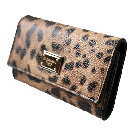 Brown Leopard PVC Pouch Key Holder Case Keyring