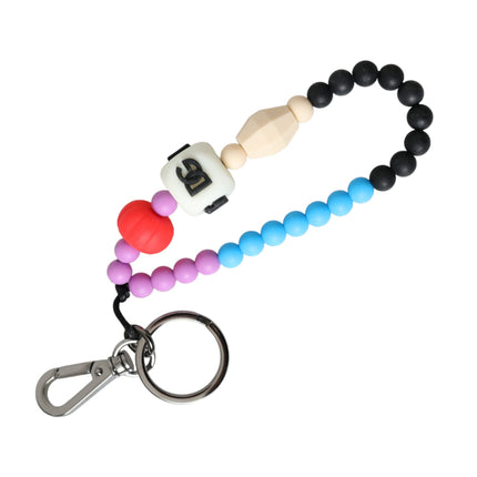 Multicolor Beaded DG Charm Accessory Keychain Keyring