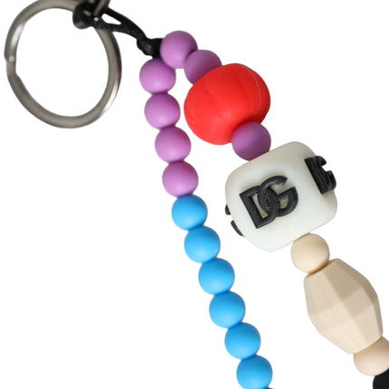 Multicolor Beaded DG Charm Accessory Keychain Keyring