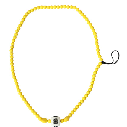 Yellow Beaded Chain DG Logo Charm Necklace