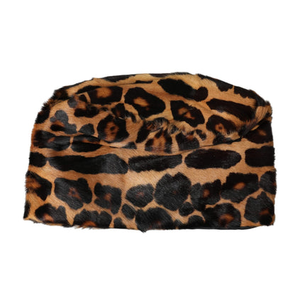 Brown Leopard Fur Women Bucket Hat