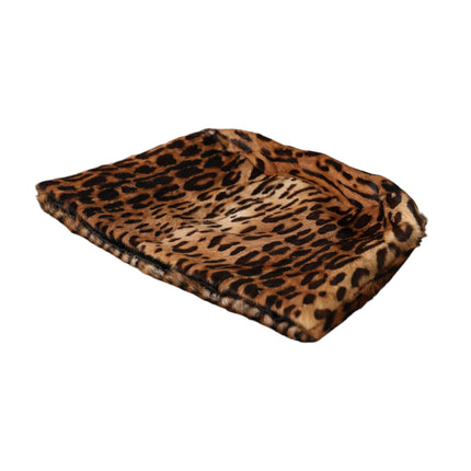 Brown Leopard Fur Women Bucket Hat