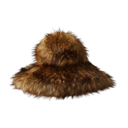 Brown Modacrylic Faux Fur Bucket Hat