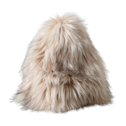 Beige Acrylic Fur Women Bucket Hat