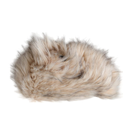 Beige Acrylic Fur Women Bucket Hat