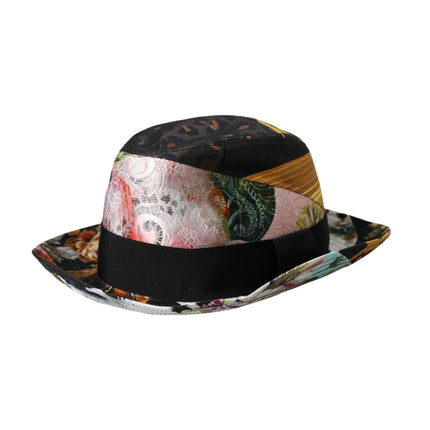 Multicolor Patchwork Women Fedora Wide Brim Hat