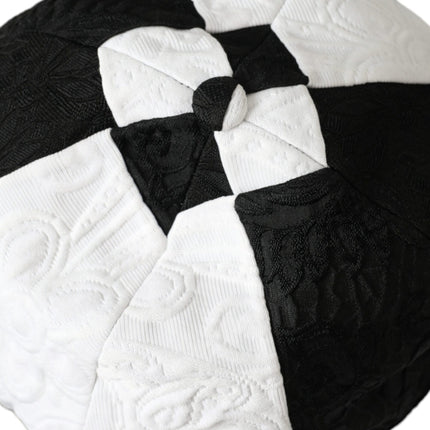 Black White Checkered Wide Brim Floppy Hat