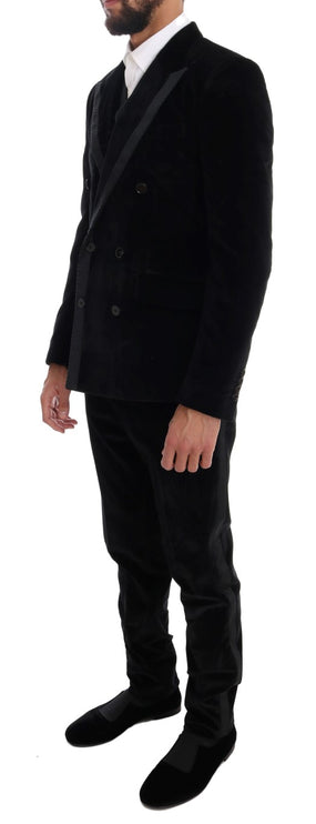 Traje de tres piezas elegante Black Slim Fit