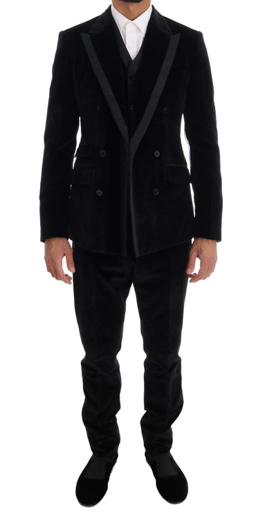 Traje de tres piezas elegante Black Slim Fit