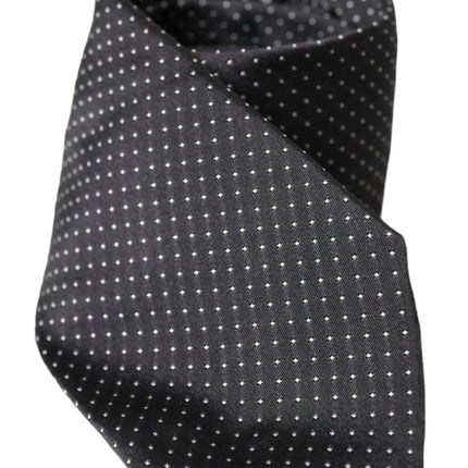 Black Polka Dot Silk Adjustable Men Tie