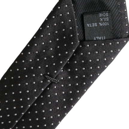 Black Polka Dot Silk Adjustable Men Tie