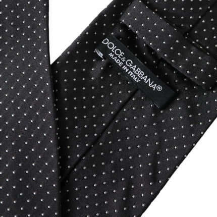 Black Polka Dot Silk Adjustable Men Tie