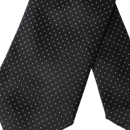 Black Polka Dot Silk Adjustable Men Tie