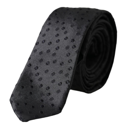 Black Polka Dot Silk Adjustable Men Tie