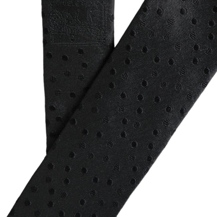 Black Polka Dot Silk Adjustable Men Tie