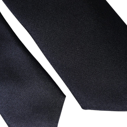 Dark Blue Solid Silk Adjustable Men Tie