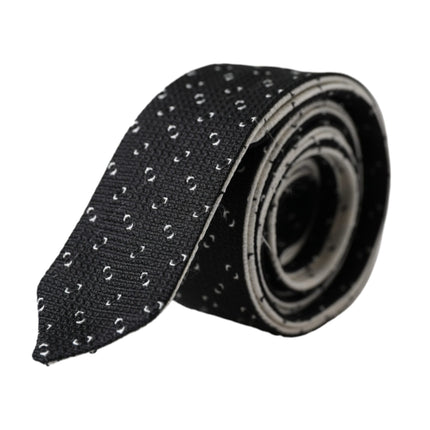 Black White Patterned Adjustable Tie