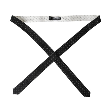 Black White Patterned Adjustable Tie