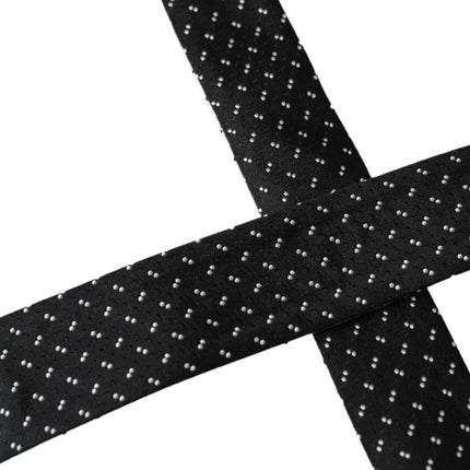 Black White Patterned Adjustable Tie