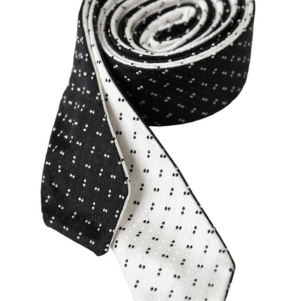 Black White Patterned Adjustable Tie