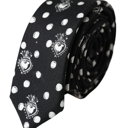 Black Heart Polka Dot Adjustable Tie