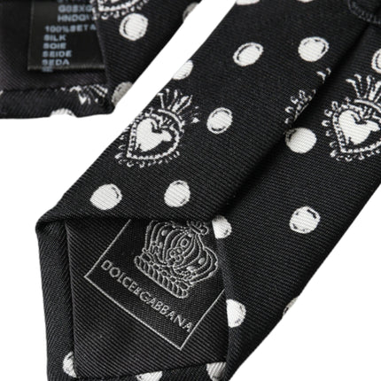 Black Heart Polka Dot Adjustable Tie