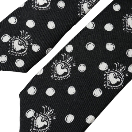 Black Heart Polka Dot Adjustable Tie