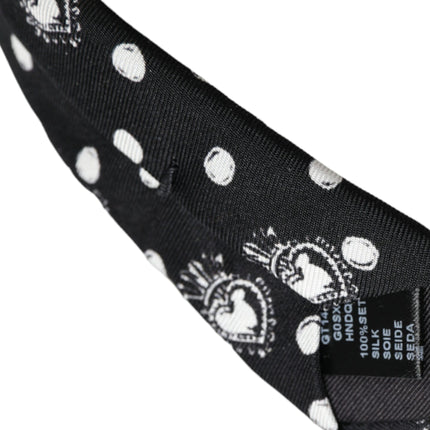 Black Heart Polka Dot Adjustable Tie