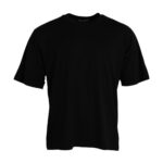 Black Cotton Round Neck Short Sleeves T-shirt