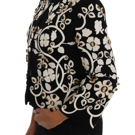 Chaqueta de lana de cristal bordada floral