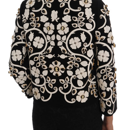 Chaqueta de lana de cristal bordada floral