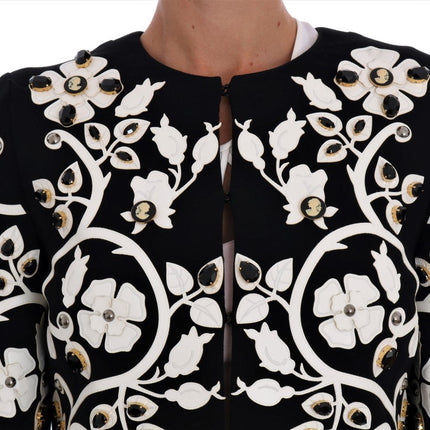 Chaqueta de lana de cristal bordada floral