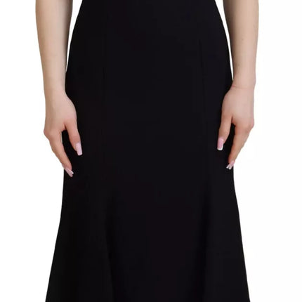 Black Dress Sheath Flare Viscose Dress