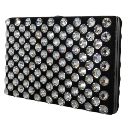 Black Velvet Crystal Clutch Evening Party Purse Bag